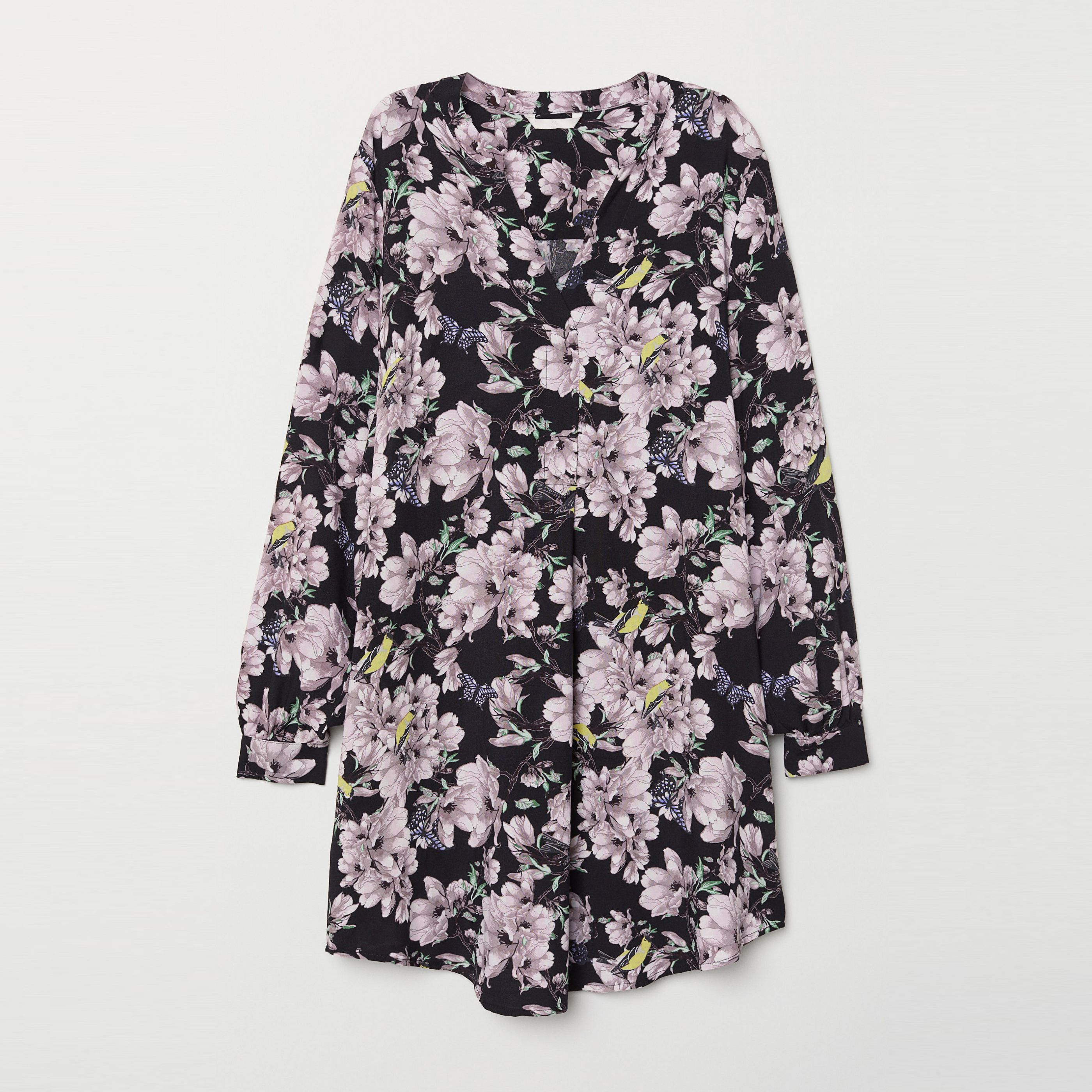 

Платье H&M 6758278 48 Черное с цветами
