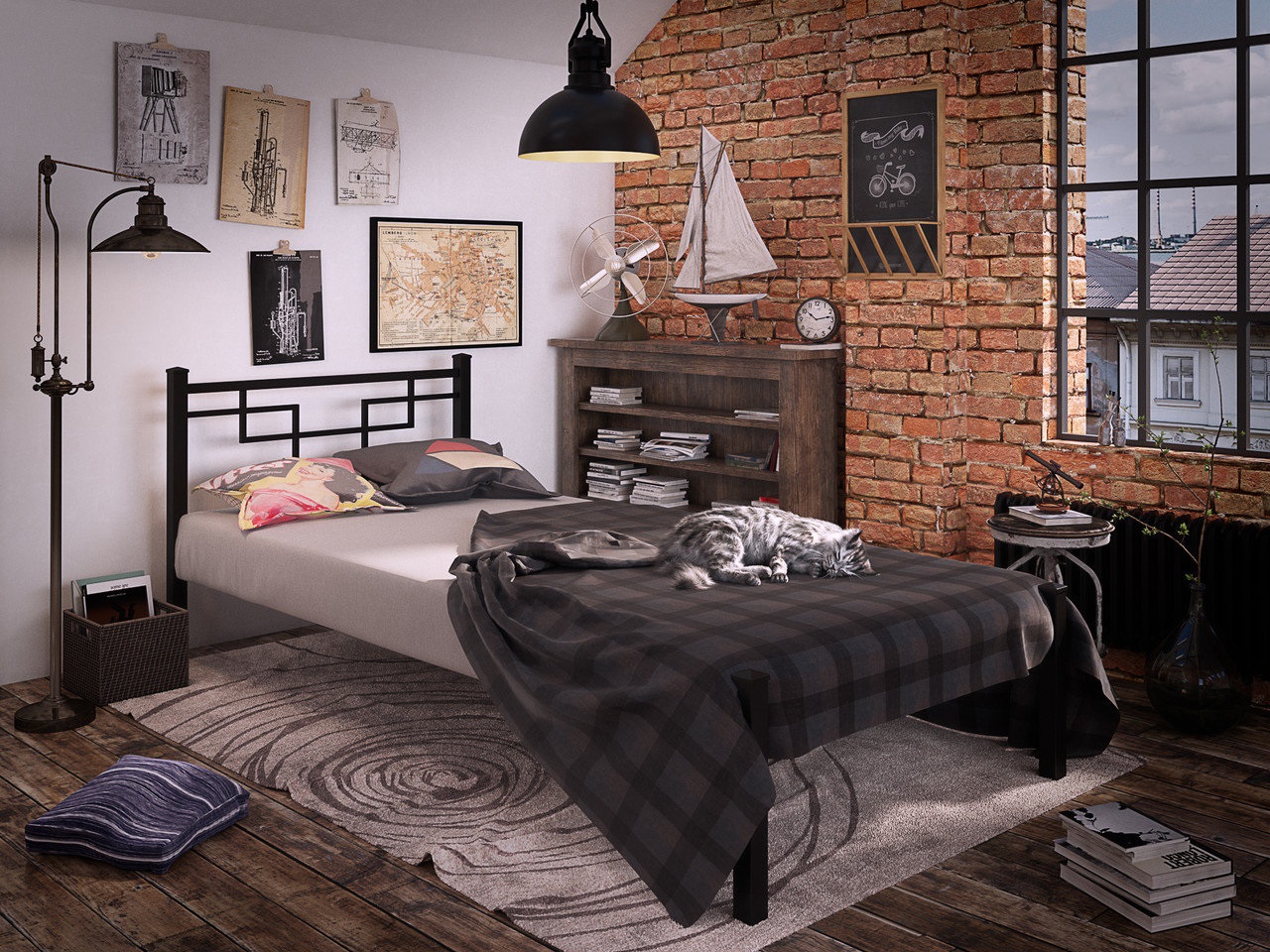 

Кровать Фавор Мини Tenero Черный бархат 90х190