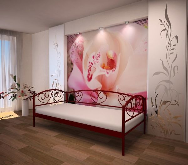 

Кровать Дарина Люкс Метакам Красный лак 120х200