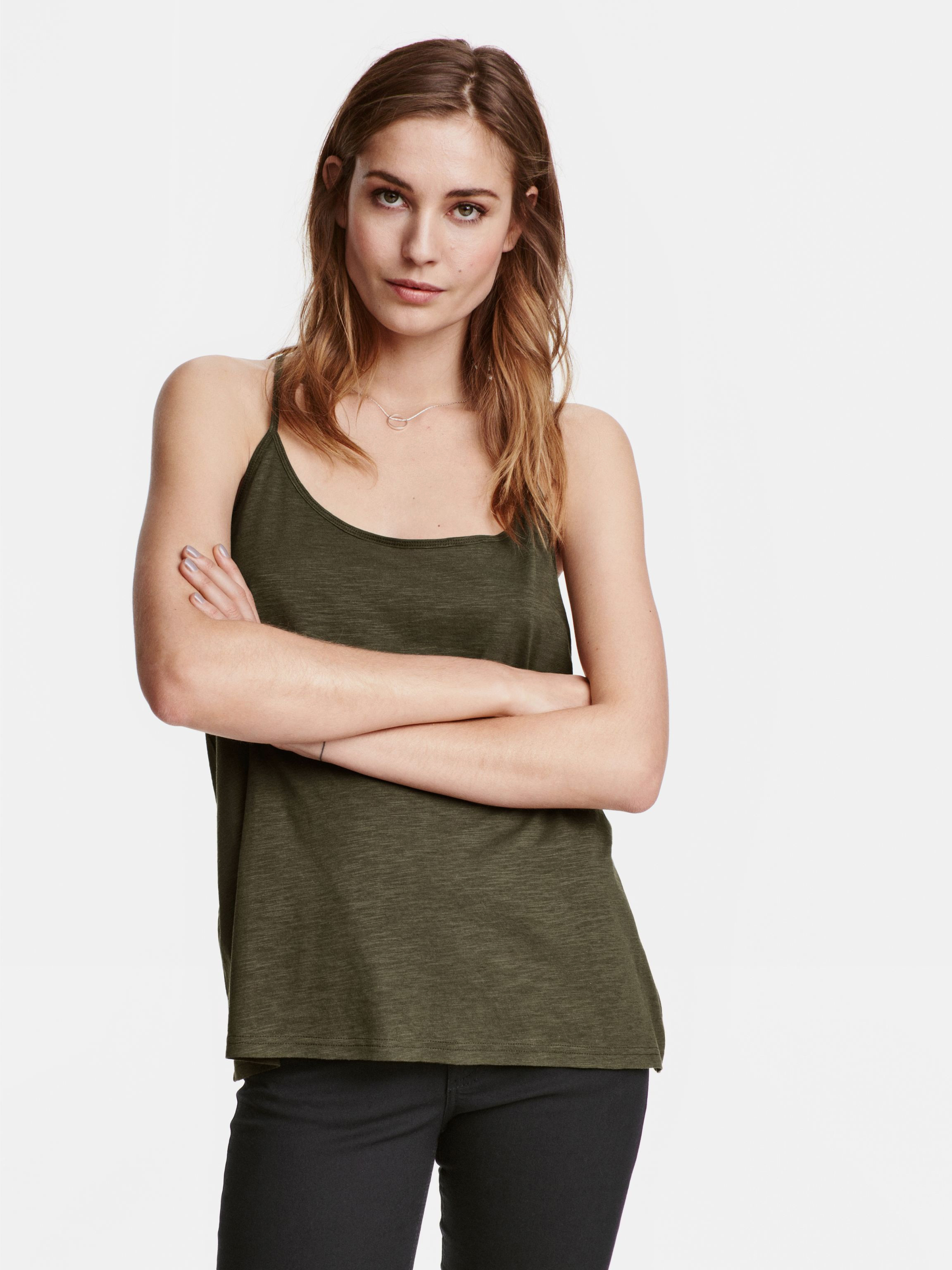 

Топ H&M 2007276 L Зеленый хаки