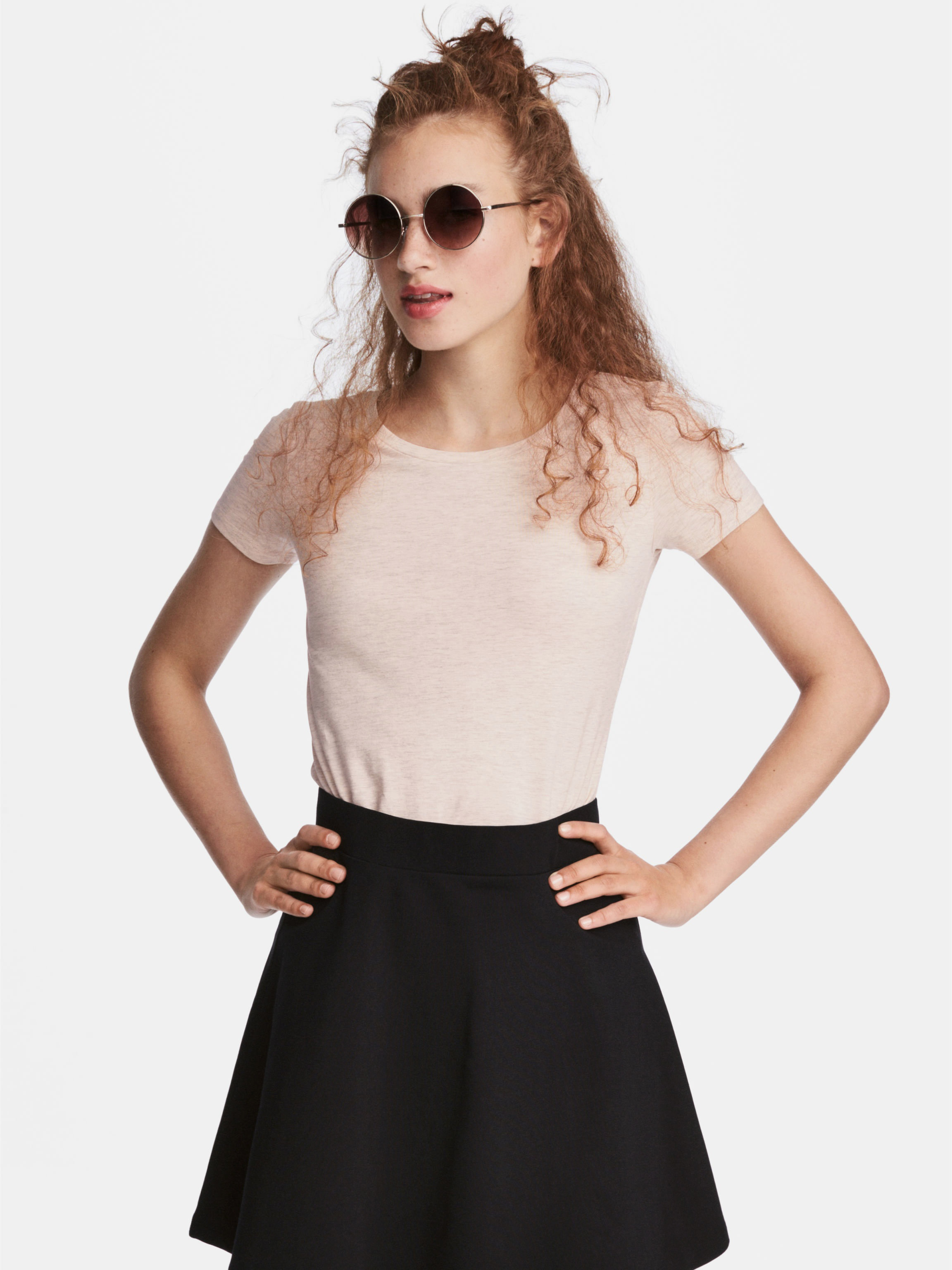 

Футболка H&M 3063075 L Пудровая меланж