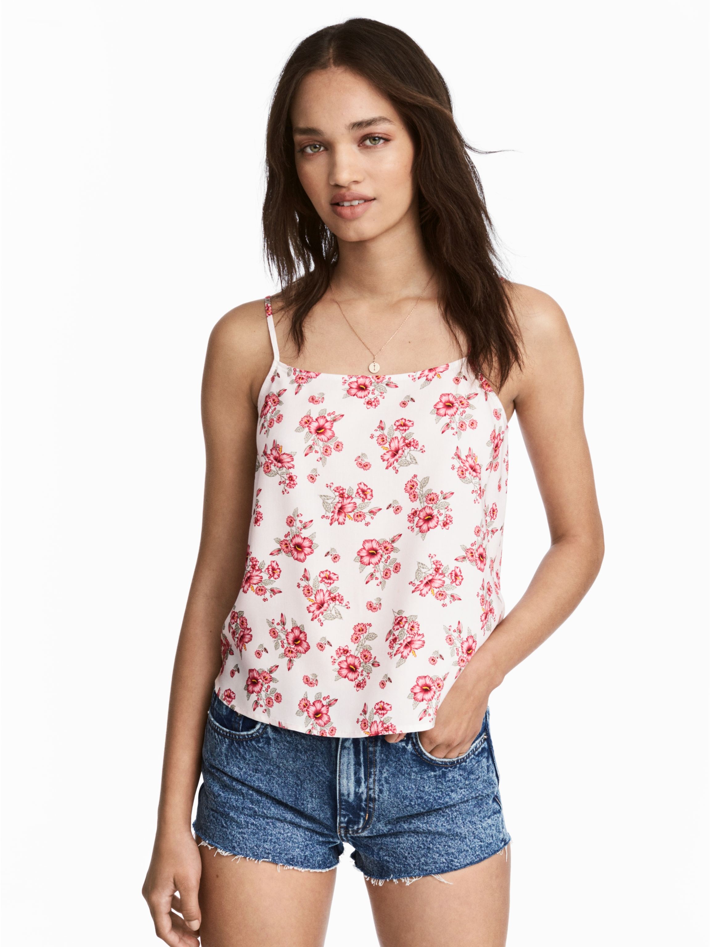 

Топ H&M 5148176 34 Красный в цветочек