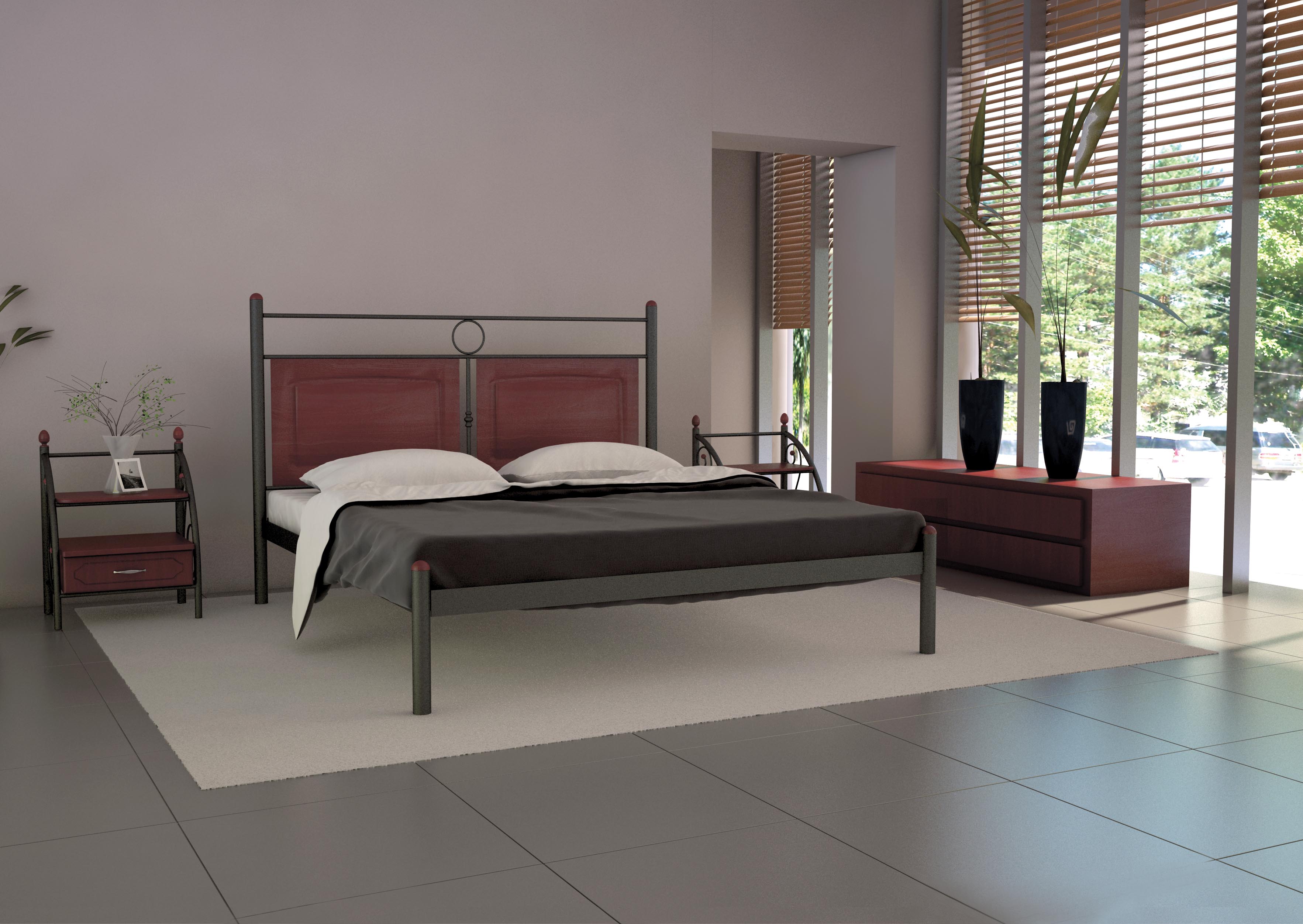 

Кровать Металл-дизайн Николь 140х200 чёрное золото