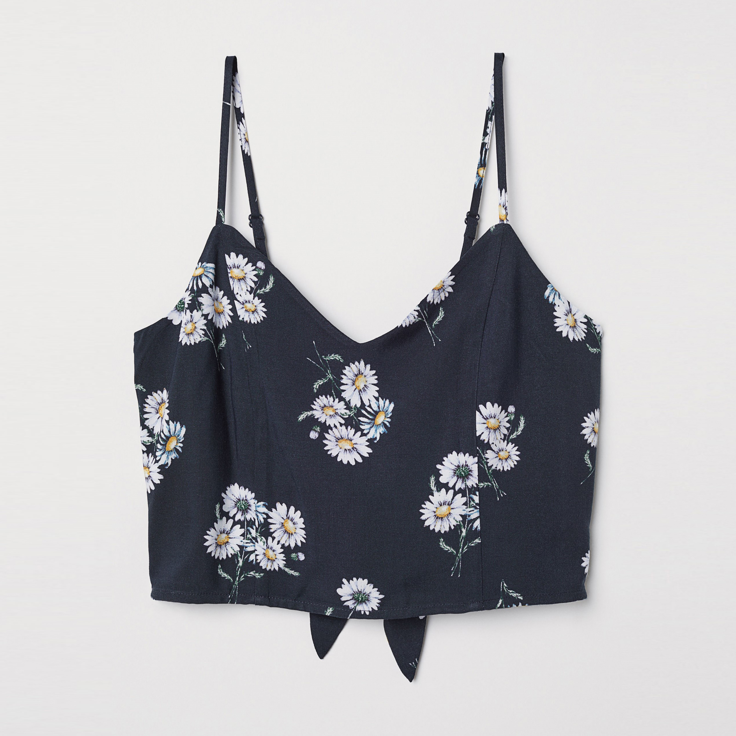 

Топ H&M 6306538 32 Темно-синий с цветами