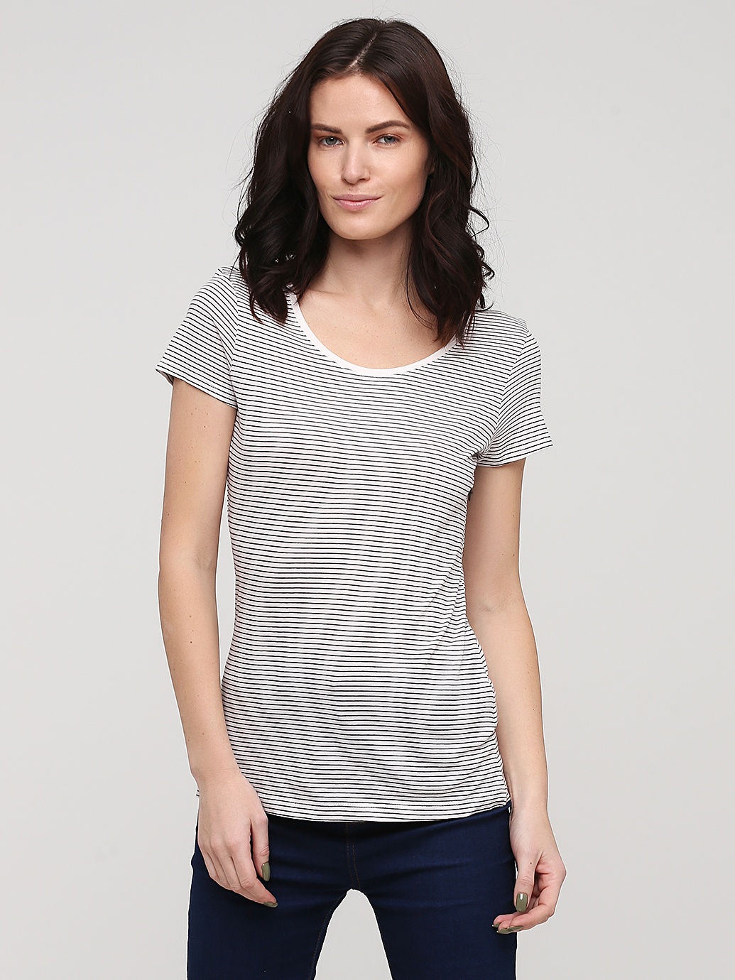

Футболка H&M 6514569 S Белая в полоску