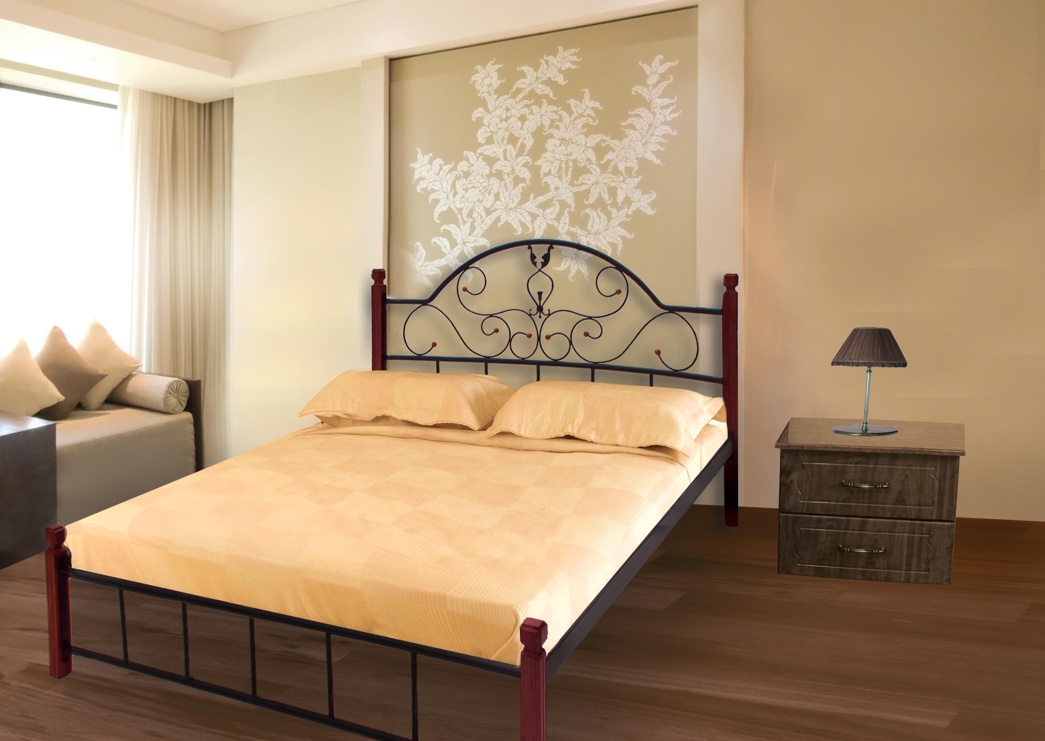 

Кровать Металл-дизайн Анжелика на деревянных ножках 160х200 коричневый