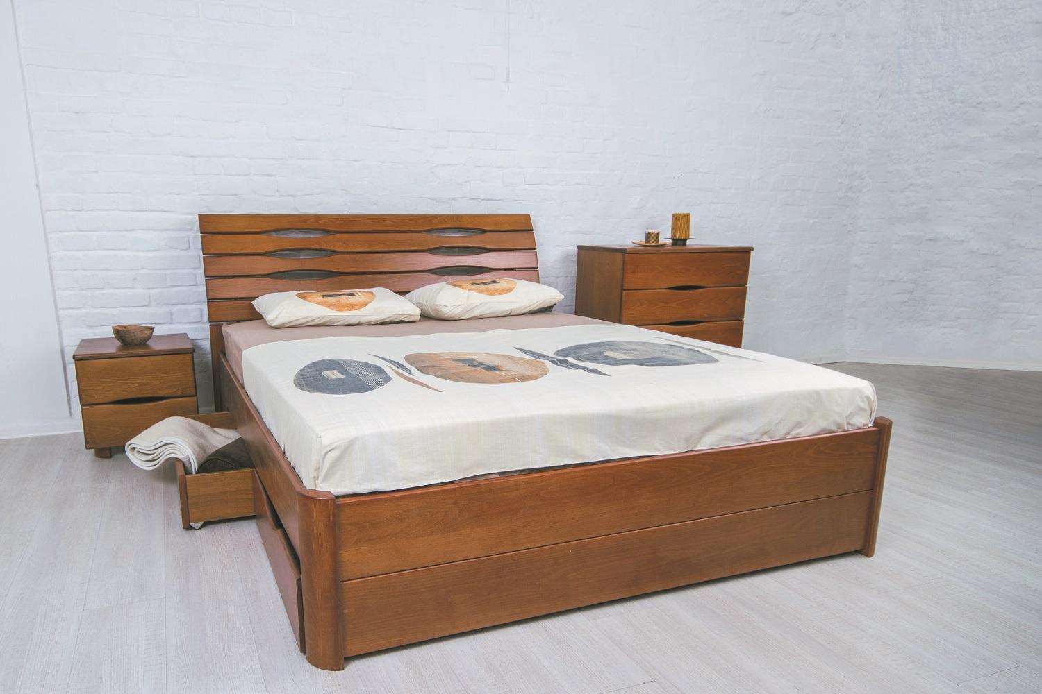 

Кровать полуторная Олимп Марита LUX с ящиками 140x200 Орех