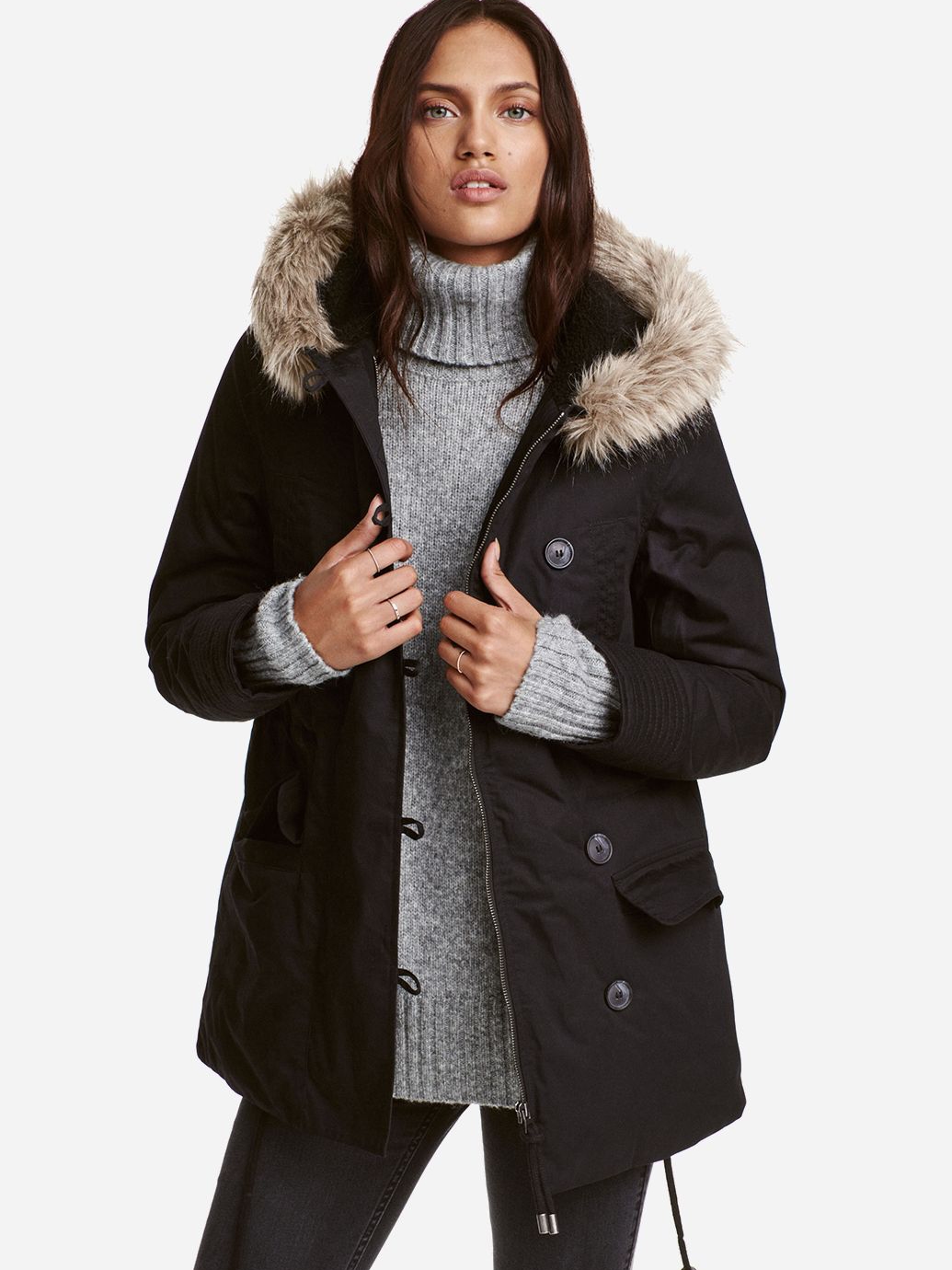 

Парка H&M 0403460_02 32 Черная