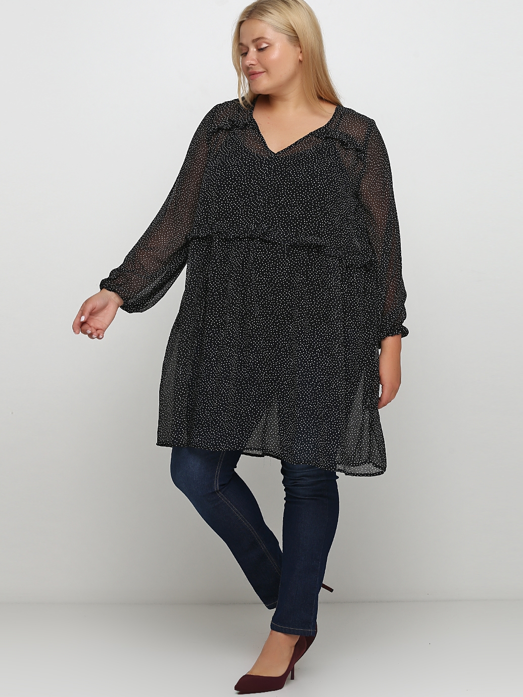 

Туника H&M 24-2951_точка_01  Черная, Туника H&M 24-2951_точка_01 44 Черная