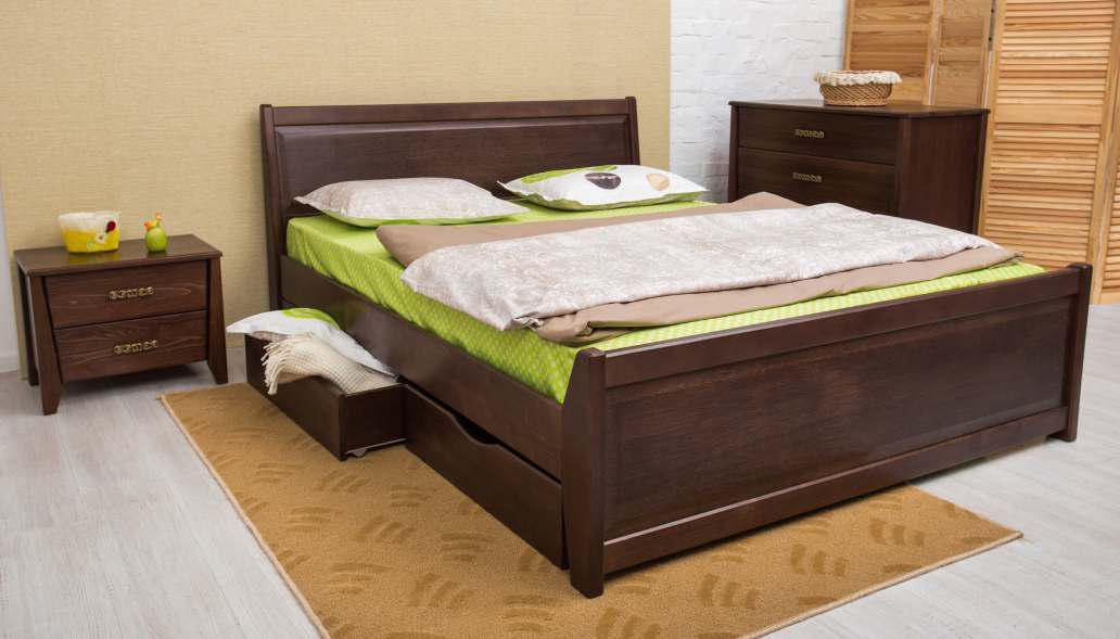 

Кровать Олимп Сити с ящиками с филенкой 120x200 Венге