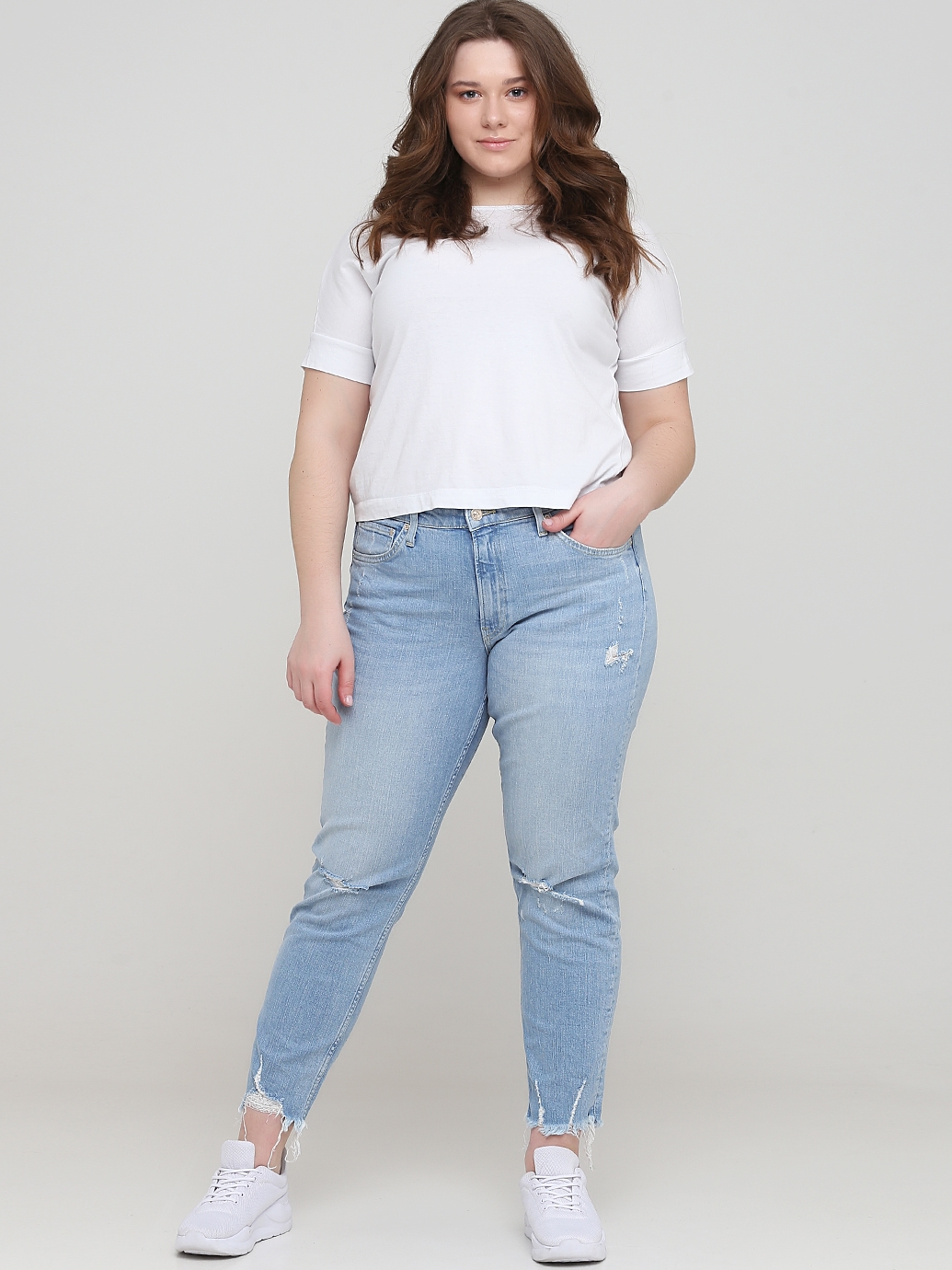

Джинсы H&M 0724904_гол.потерт. 44 Голубые