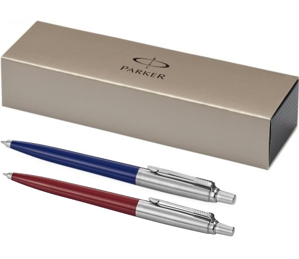 

Набор ручек шариковых Parker Jotter CT 2 шт в разноцветных корпусах. Синие чернила