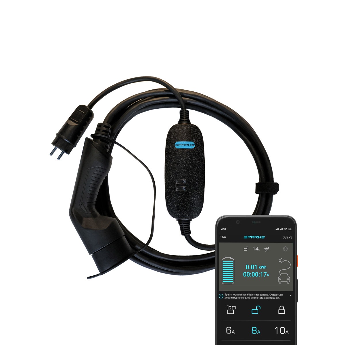 

Зарядная станция Sparks Smart Portable 16A Type 2 (MENNEKES)