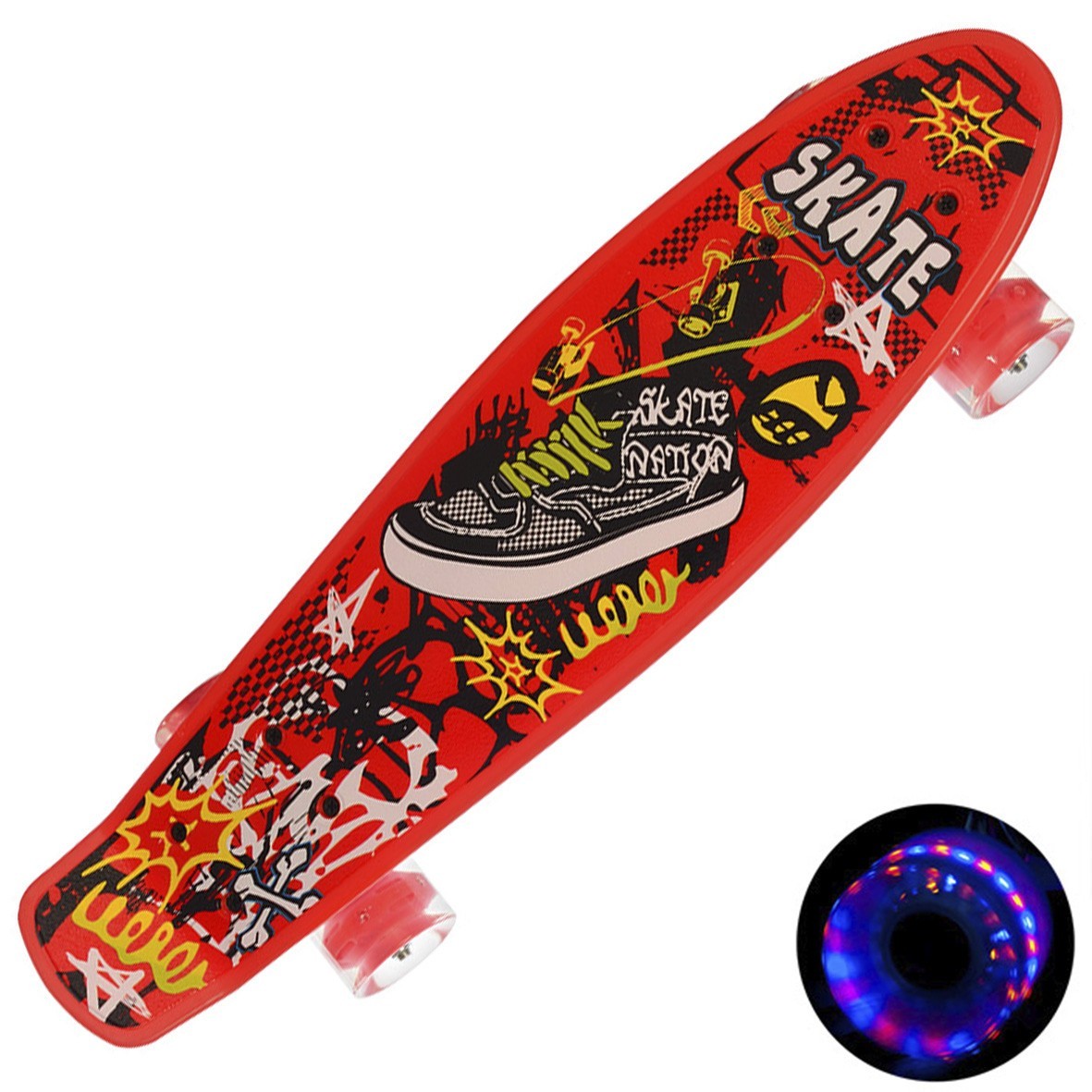 

Пенни борд скейт с рисунком Profi MS 0749-5 (Красный)