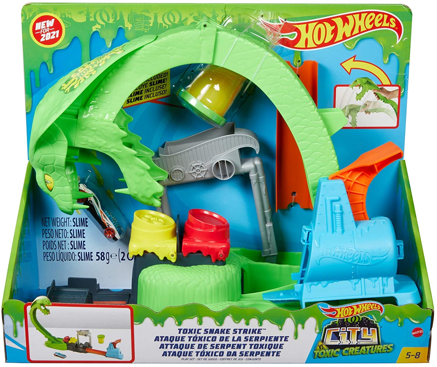 

Трек Хот Вилс Сити Ядовитая Кобра Hot Wheels Toxic Snake Strike GTT93