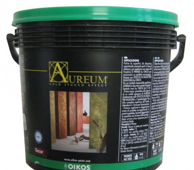 

Декоративная краска с золотистым эффектом Oikos Aureum AU 08 Midas 1 кг