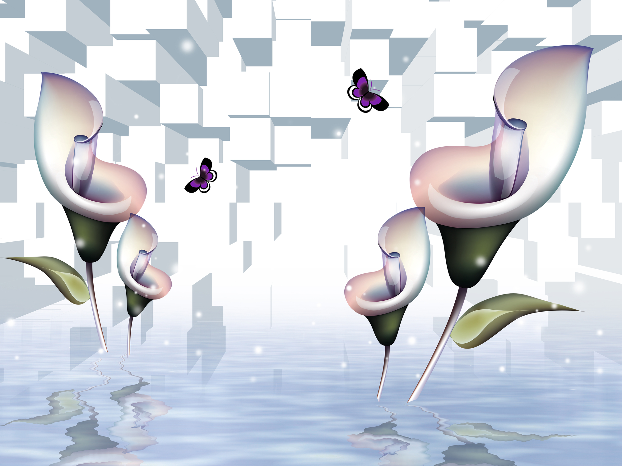 

Фотообои 3D 'Каллы' (3479) , Гладь