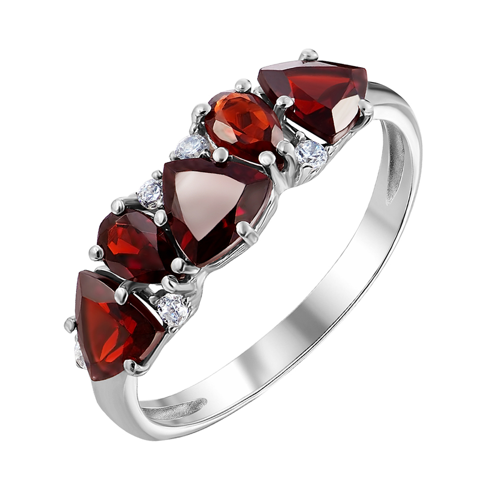 

Серебряное кольцо с гранатами 000061481 18 размера