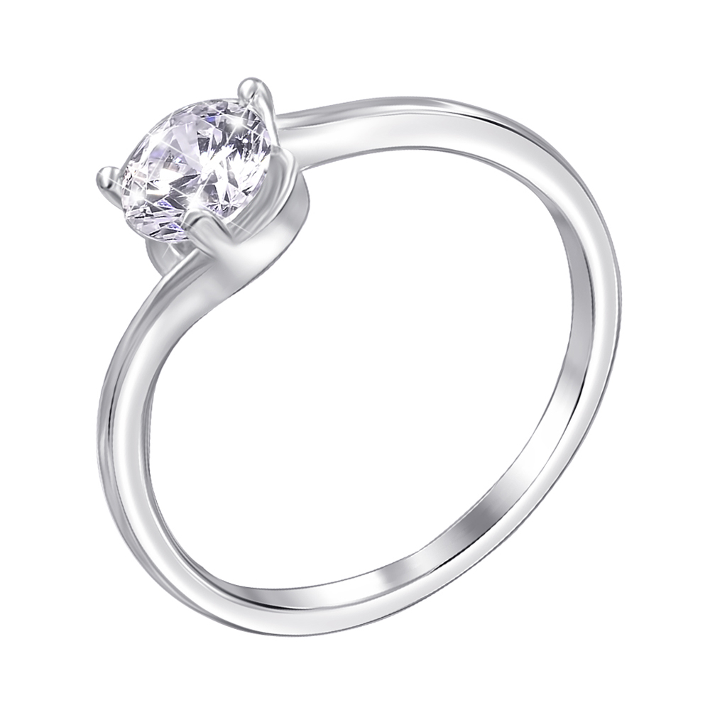

Серебряное кольцо с фианитом 000116346 18 размера