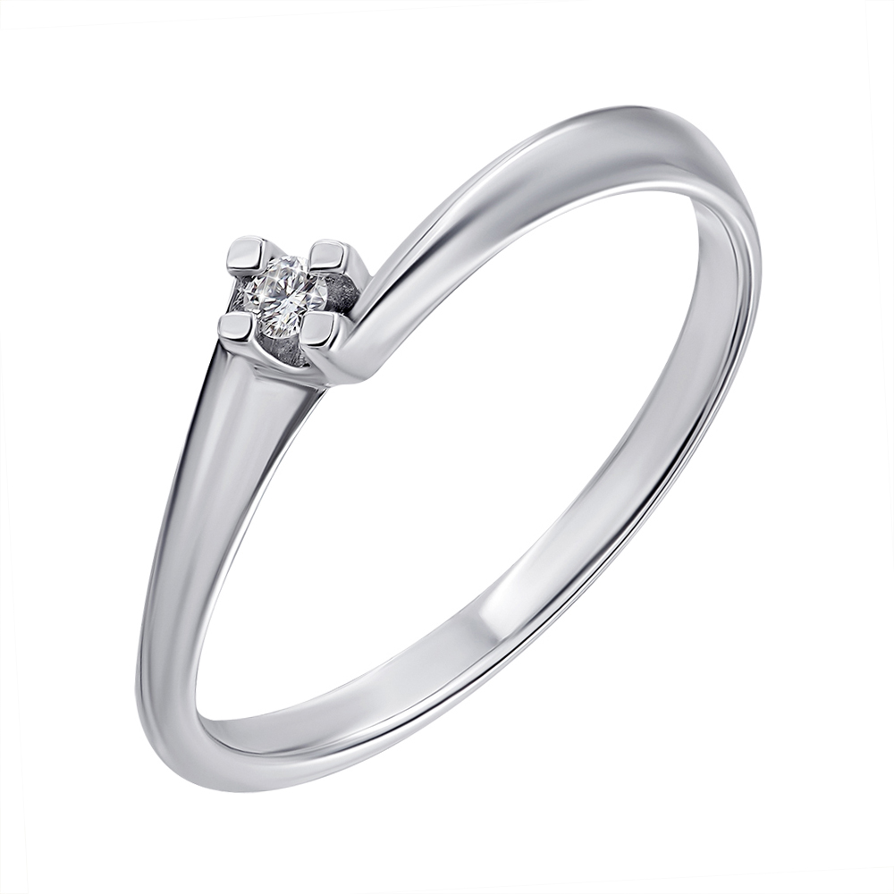 

Серебряное кольцо с бриллиантом 000072539 17.5 размера
