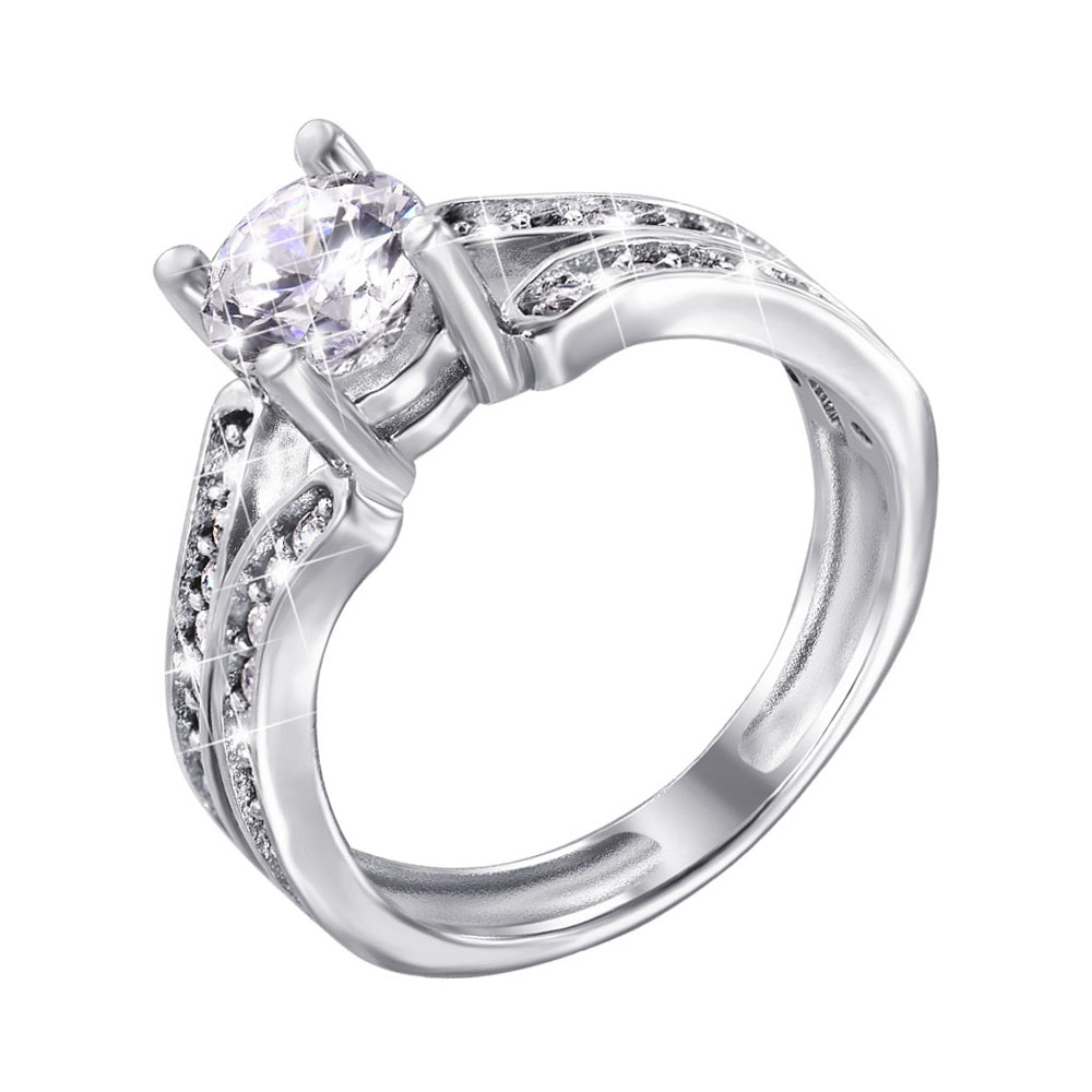 

Серебряное кольцо с цирконием 000140114 17.5 размера