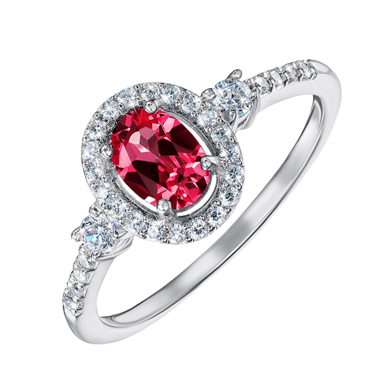 

Серебряное кольцо с рубином и фианитами 000132339 18 размера