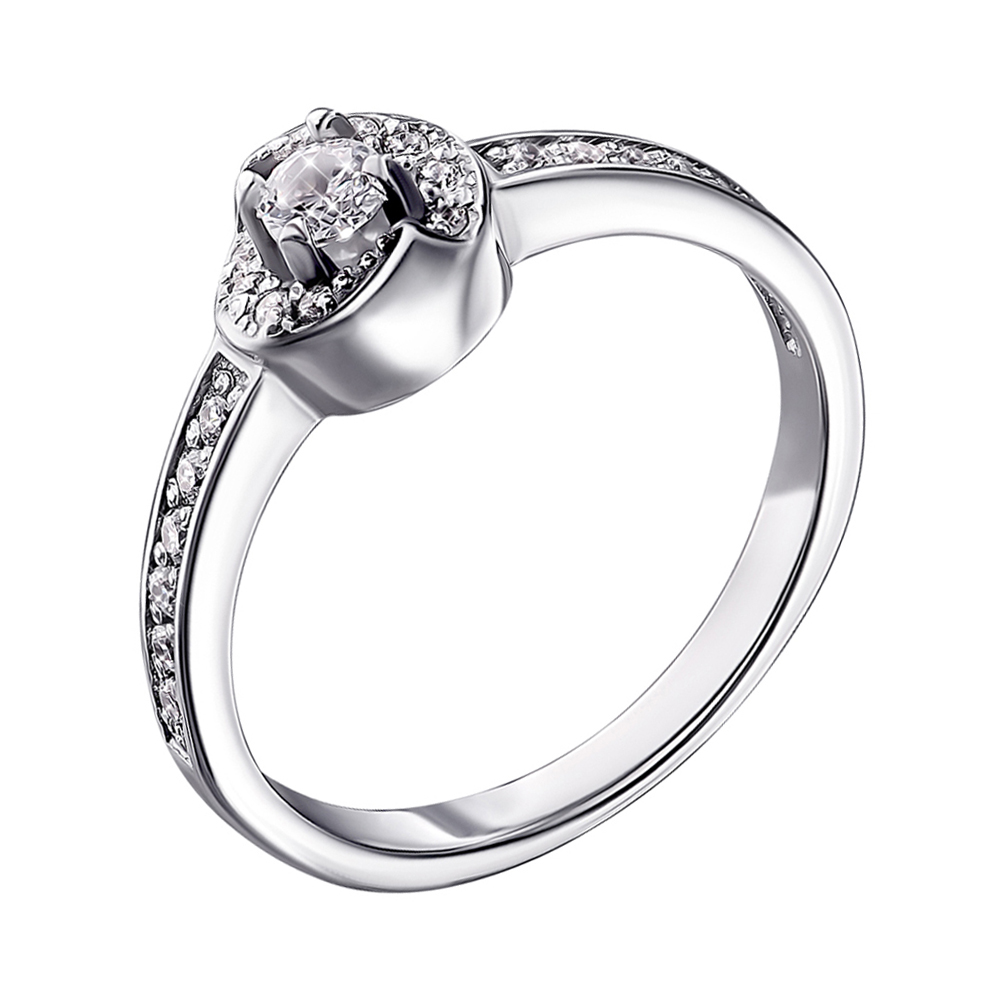 

Серебряное кольцо с цирконием 000140778 17.5 размера