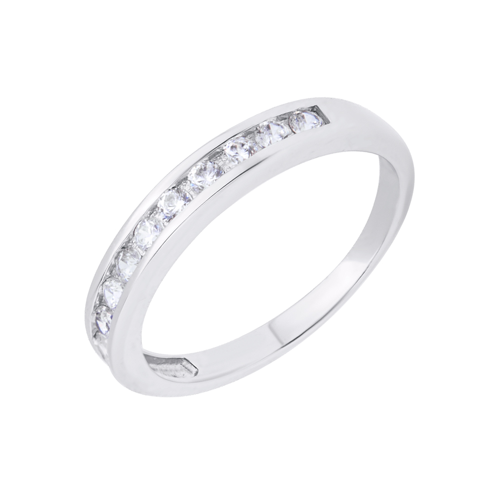 

Серебряное кольцо с дорожкой из фианитов 000118378 15.5 размера