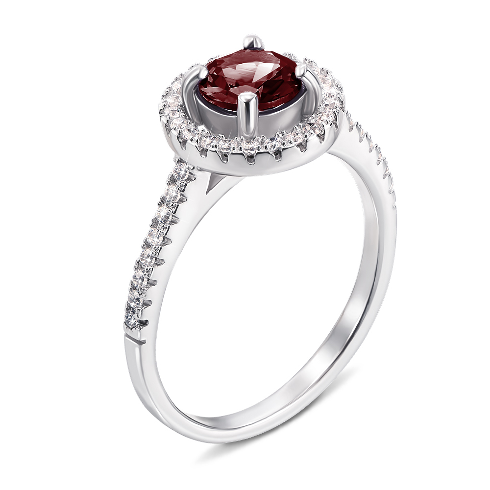 

Серебряное кольцо с гранатом и фианитами 000137180 16.5 размера