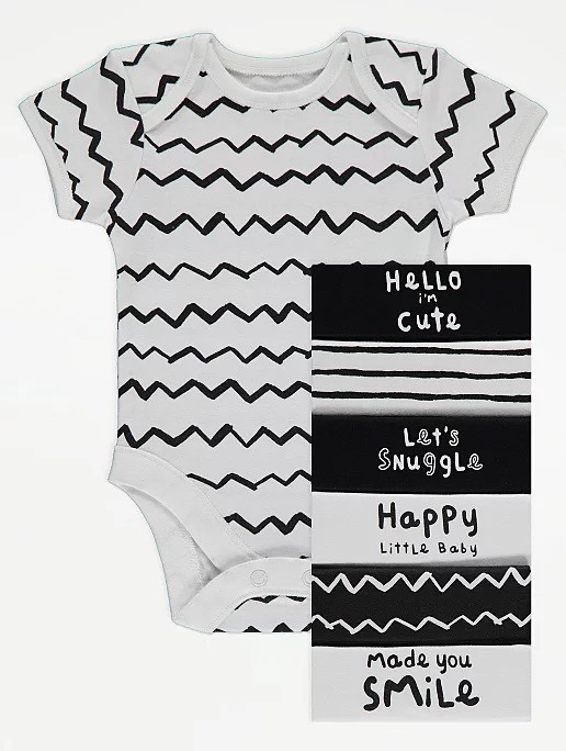 

Боди (7 штук) George Black Slogan Print 68-74 см разноцветные