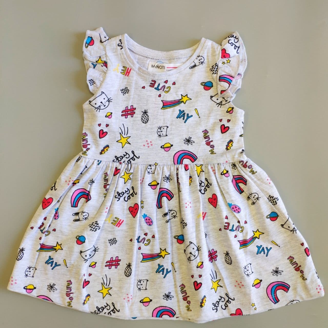 

Летнее платье Minoti Радуга 2TDRESS04 92см Серый