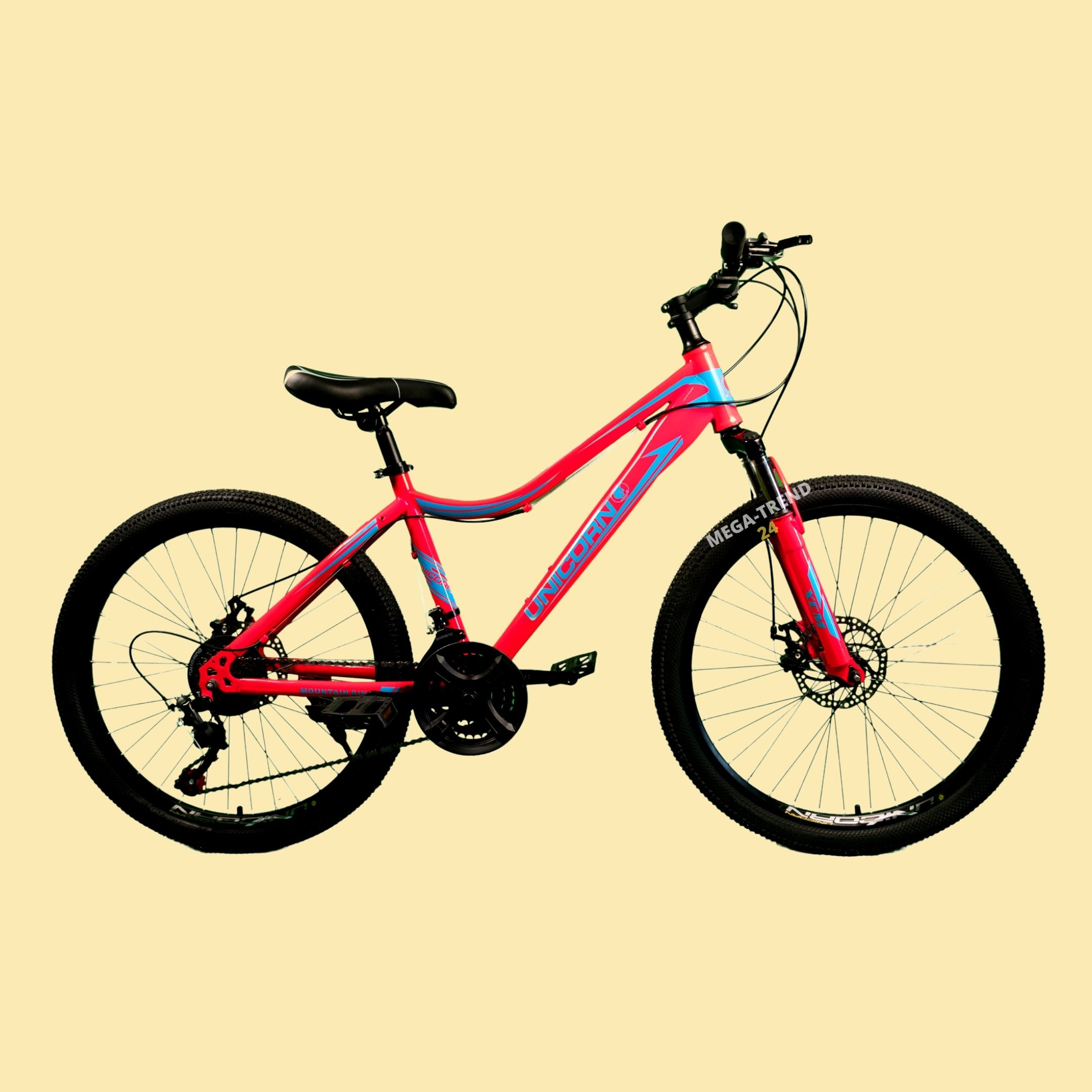 

Спортивный горный велосипед Unicorn Smart Rider Колеса 24" Рама 13" Хроммолибден Малиновый
