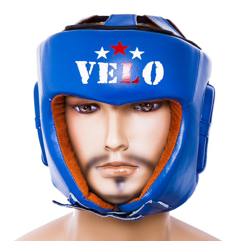 

Шлем боксерский Velo AIBA, кожа, размер М, синий, VLS-1001MB
