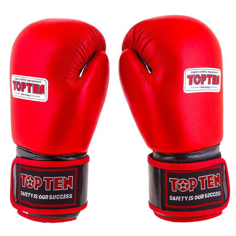 

Боксерские перчатки TopTen, кожа, 12oz, красный, TT025-12R