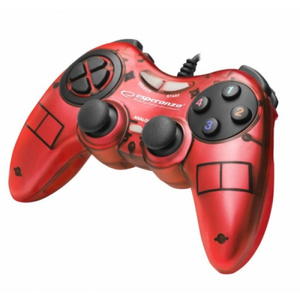 

Проводной геймпад Esperanza Fighter PC Red