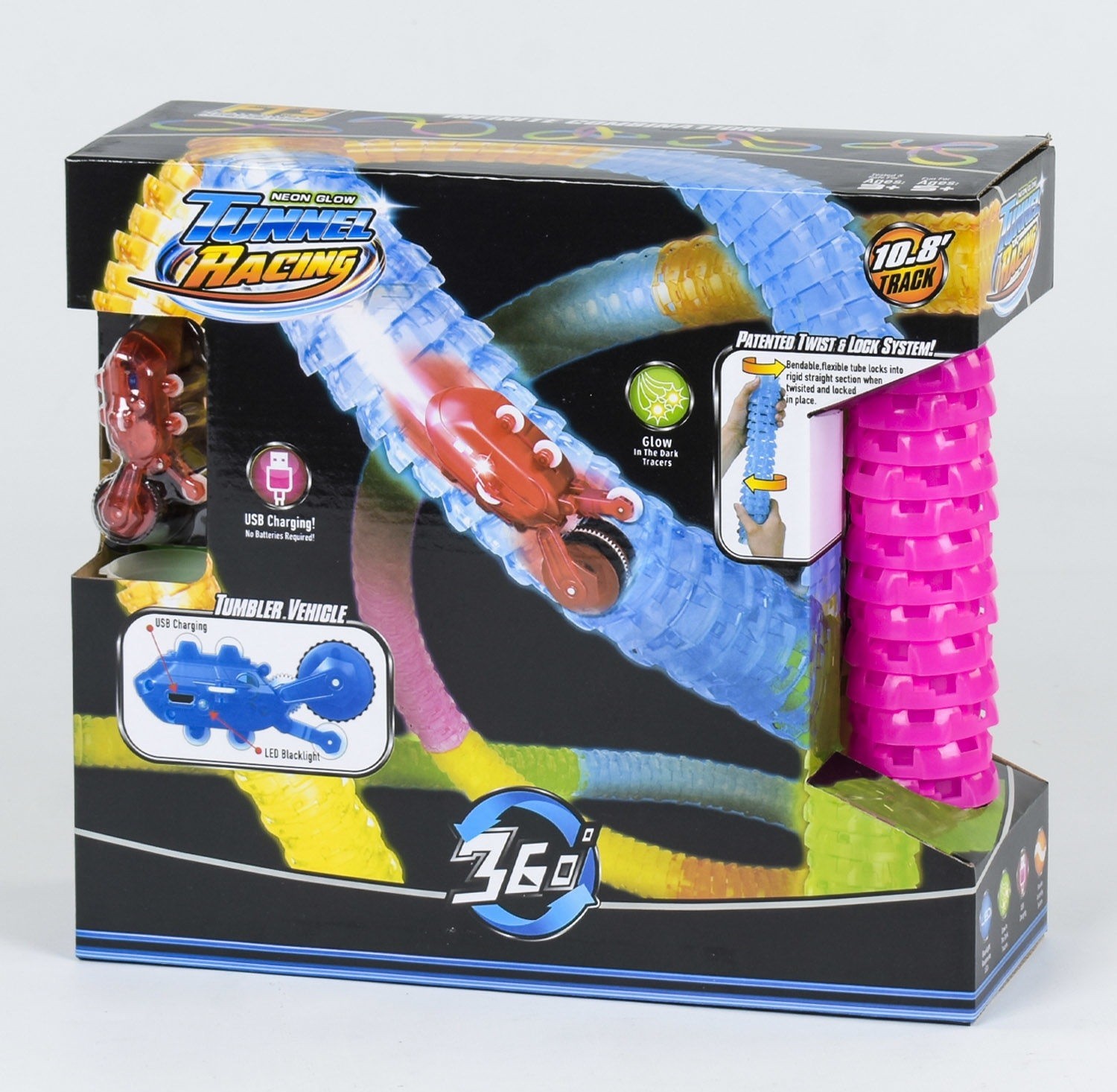 

Детский Гоночный Трек JIA YU TOYS FYD1901 Светящийся туннельный трек машинка и 218 деталей