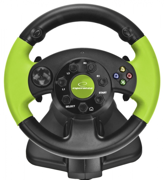 

Руль игровой Esperanza Wheel EG104 Black-Green USB