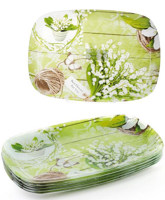 

Набор 6 стеклянных тарелок Bona Ландыши 30х21см, прямоугольные тарелки (BD-809-258_psg)