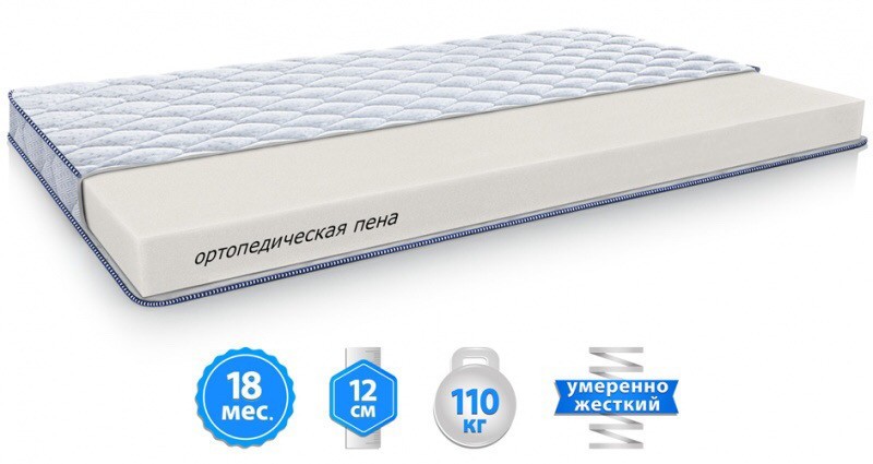 

БЕСПРУЖИННЫЙ Матрас Sleep&Fly XENON 80x190 см 12 см ВЫСОТА, EMM Sleep&Fly Silver Edition XENON / КСЕНОН , Ортопедический , Высокий