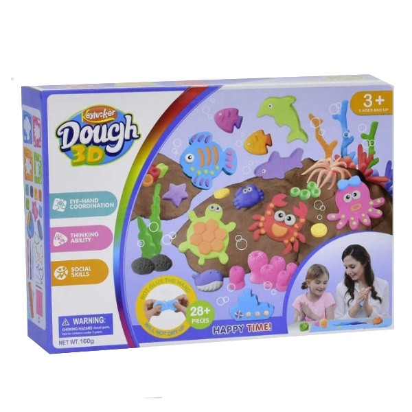 

Кинетическая глина Keylucker Dough Морские обитатели с набором формочек и инструментов (67209)