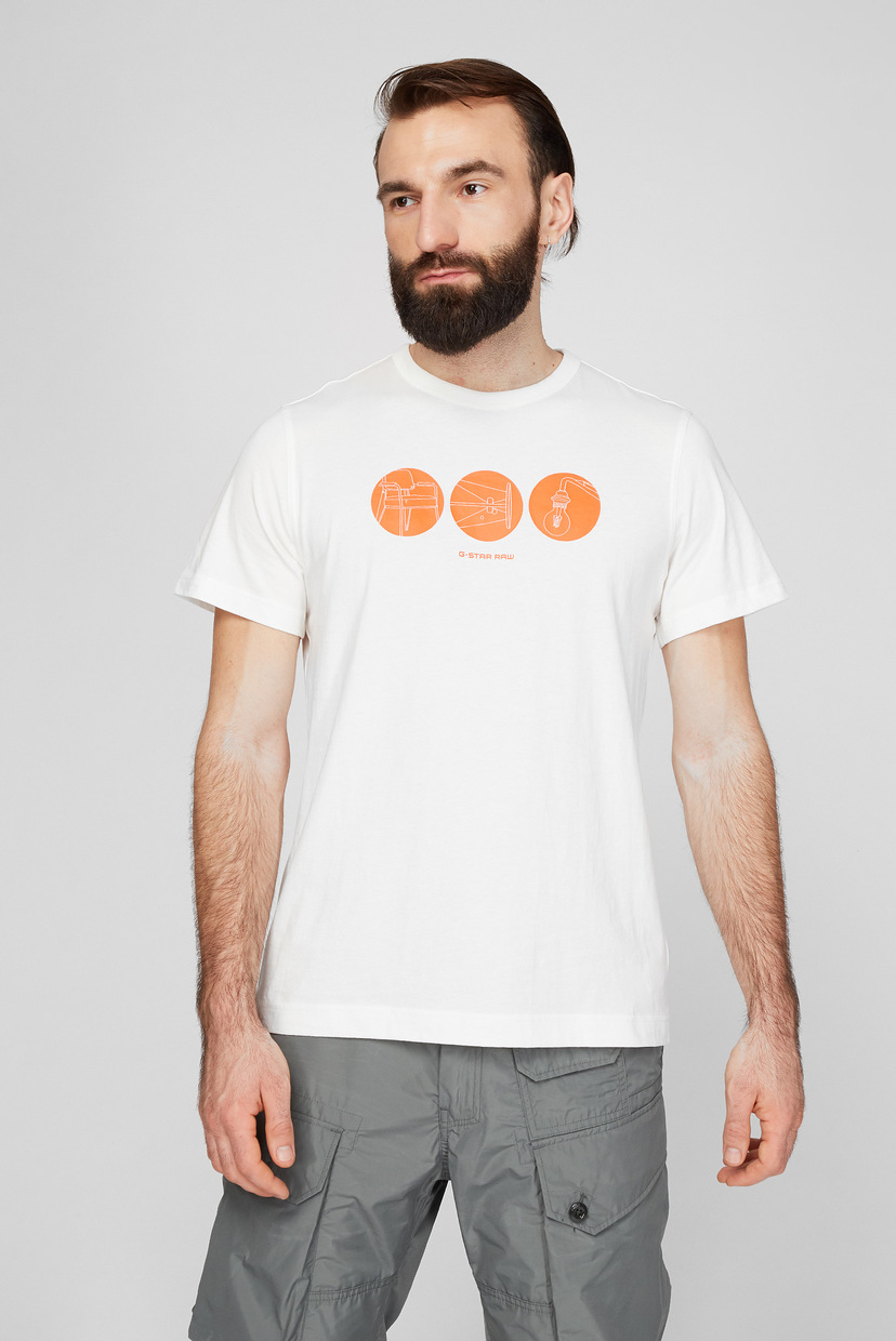 

Мужская белая футболка Circle object back graphic G-Star RAW XL D19281,336