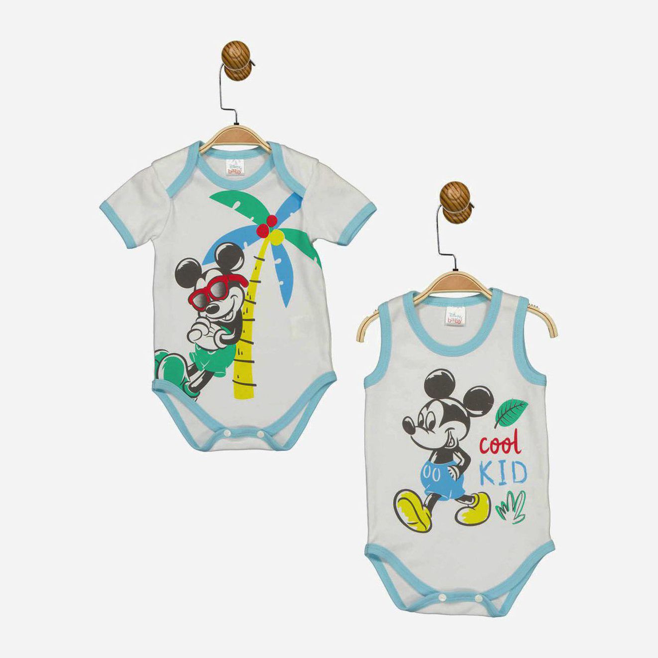 

Боди Disney Mickey Mouse MC17247 68-74 см 2 шт Бело-голубое