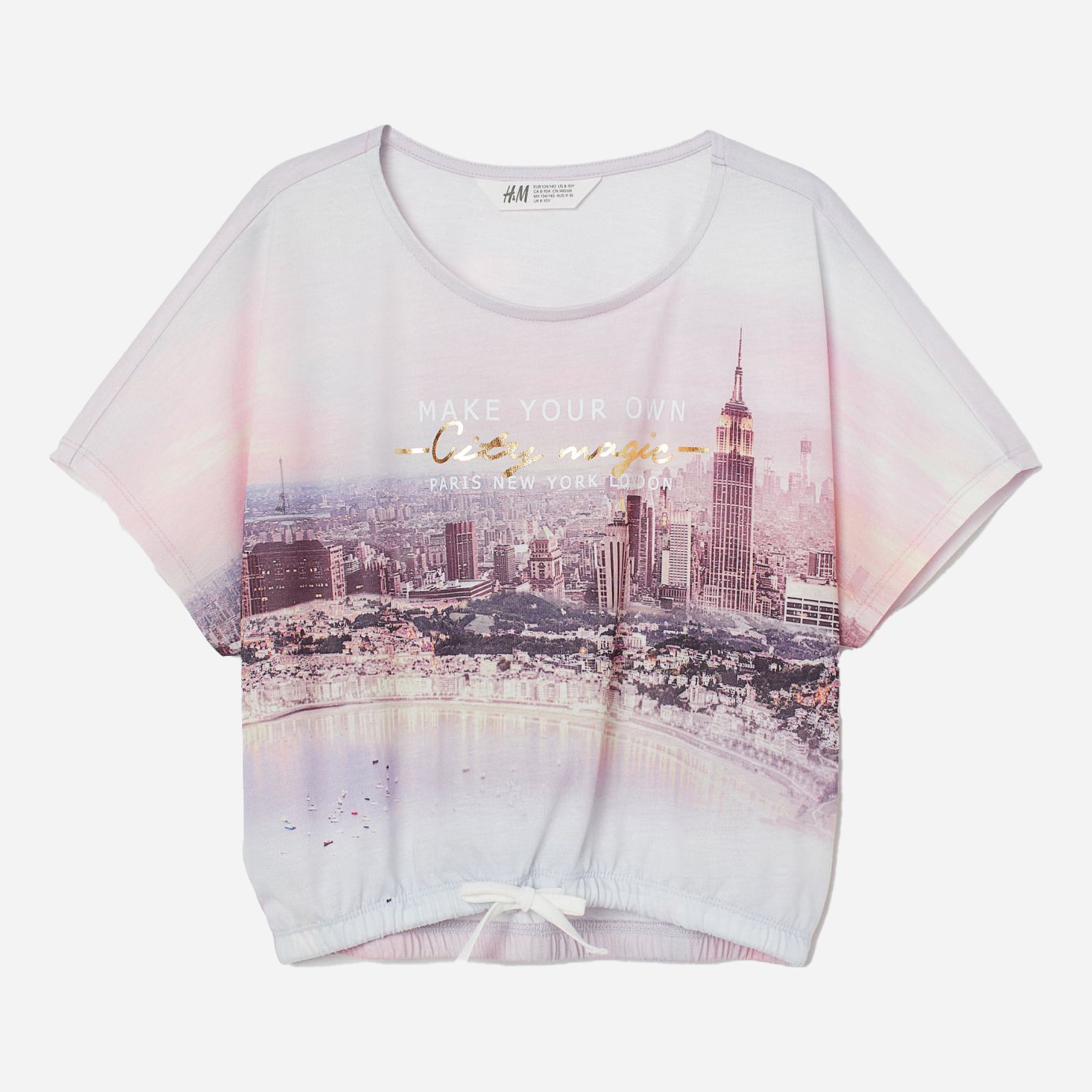 

Футболка H&M 905-8053661 134-140 см Бело-фиолетовая