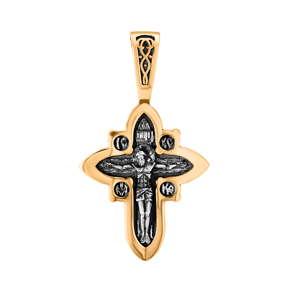 

Серебряный крестик в комбинированном цвете 000140563