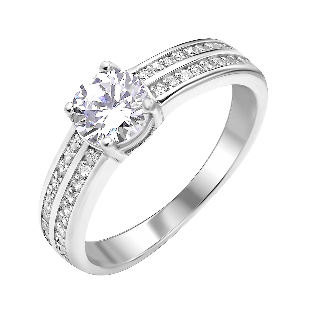 

Серебряное кольцо с фианитами 000112676 16.5 размера