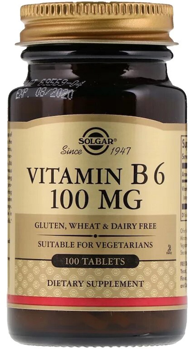 

Витамин Solgar В6, Vitamin B6, 100 мг, 100 таблеток (33984031203)