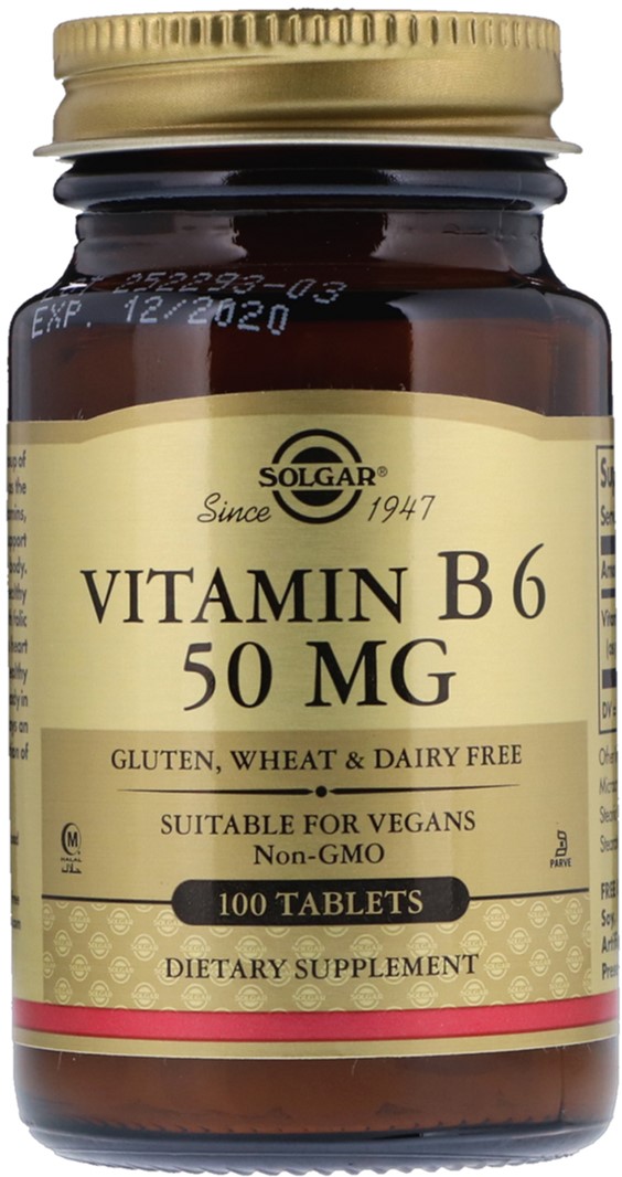 

Витамин Solgar В6, Vitamin B6, 50 мг, 100 таблеток (33984031005)