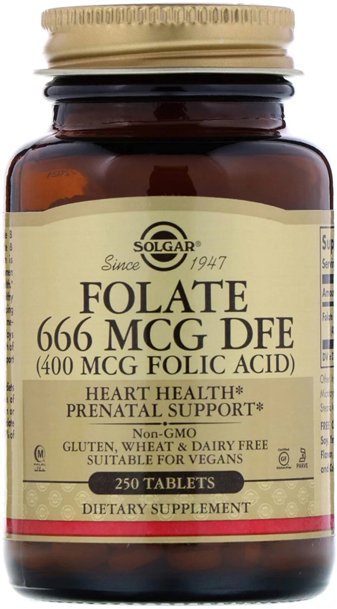 

Фолиевая Solgar Кислота (В9), Folic Acid, 400 мкг, 250 таблеток (33984010819)