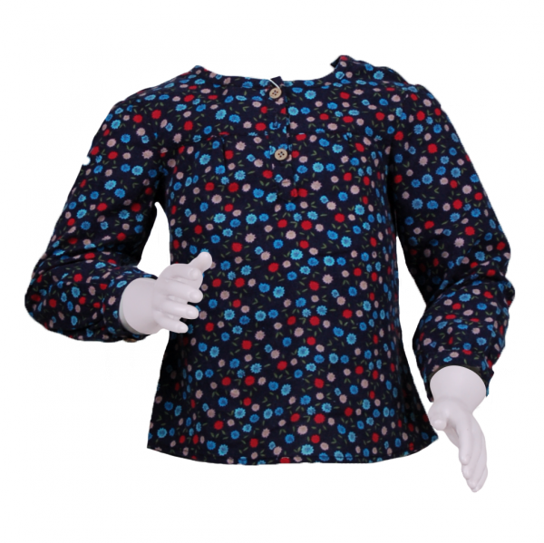 

Рубашка в цветочек с удлиненной спинкой 3 года (98 см) O 30145-dark blue темно синий цвет