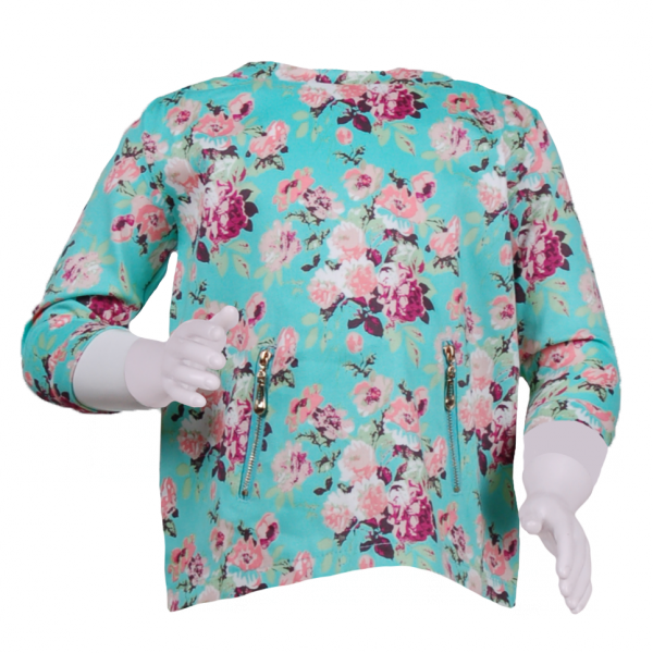 

Туника с молнией на карманах 7 лет (122 см) O 30137-flowers зеленый цвет